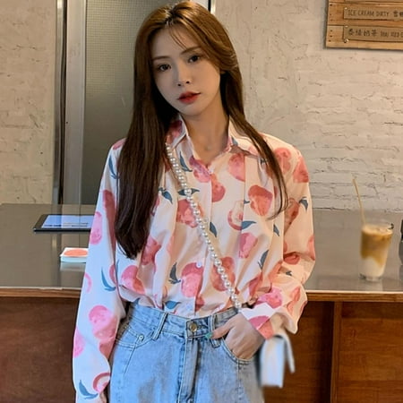 Brand Clearance1!Women Retro Shirts College Female Peach-printed Breathable Single-breasted Spring Button Straight Long-sleeve Vintage Chiffon
Brand Clearance1!Women Retro Shirts College Female Peach-printed Breathable Single-breasted Spring Button Straight Long-sleeve Vintage Chiffon