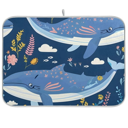 Whales Leaves Dish Drying Mat Dish Drainer Rack Mats Water Absorbent Non-Slip Easy Clean Heat Resistant for Kitchen Counter
Whales Leaves Dish Drying Mat Dish Drainer Rack Mats Water Absorbent Non-Slip Easy Clean Heat Resistant for Kitchen Counter