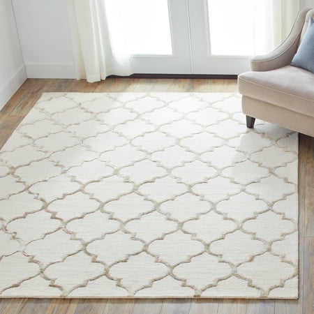 Alexander Home Hand-hooked Carolyn Ivory/ Beige Moroccan Trellis Rug - 7'6 x 9'6