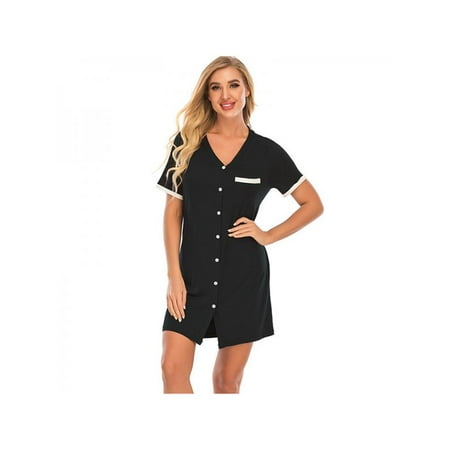 HULKLIFE Summer Sexy Ladies Nightdress Short-sleeved Pajamas Casual Home Wear S-2XL