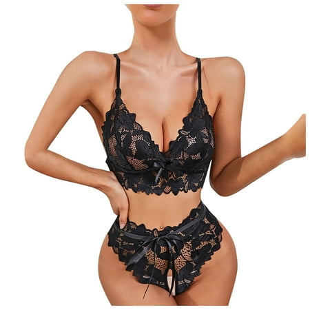 DENGDENG Strappy Bra and Panty Sets for Women Sexy Lace Bow Floral Hollow Out lingerie for women 2 Piece Bodysuit Babydoll
DENGDENG Strappy Bra and Panty Sets for Women Sexy Lace Bow Floral Hollow Out lingerie for women 2 Piece Bodysuit Babydoll