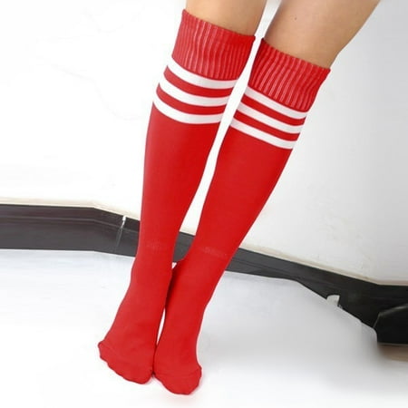 ZQC Women Men Football Socks Fashion Stripe Print Knee High Exercise Socks