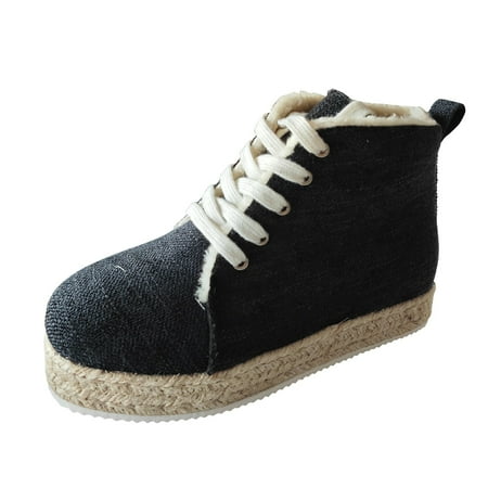 ZHAGHMIN Women S Cotton Linen Casual Shoes Winter Thick Warm Lined Lace-Up Walking Shoes Non-Slip Platform Outdoor Wedge Sports Shoes Black Size7
ZHAGHMIN Women S Cotton Linen Casual Shoes Winter Thick Warm Lined Lace-Up Walking Shoes Non-Slip Platform Outdoor Wedge Sports Shoes Black Size7