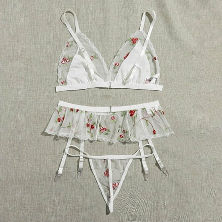 Cathalem Lingerie Set Light Sleepwear Lace Lingerie 3PCS Bow Bra Embroidery Flower Underwear Lace Bandage Lingerie for Women Underwear White XX-Large
Cathalem Lingerie Set Light Sleepwear Lace Lingerie 3PCS Bow Bra Embroidery Flower Underwear Lace Bandage Lingerie for Women Underwear White XX-Large