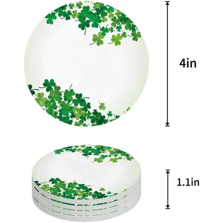 FMSHPON Happy St. Patrick s Day Clover Set of 8 Round Coaster for Drinks Absorbent Ceramic Stone Coasters Cup Mat with Cork Base for Home Kitchen Room Coffee Table Bar Decor
FMSHPON Happy St. Patrick s Day Clover Set of 8 Round Coaster for Drinks Absorbent Ceramic Stone Coasters Cup Mat with Cork Base for Home Kitchen Room Coffee Table Bar Decor