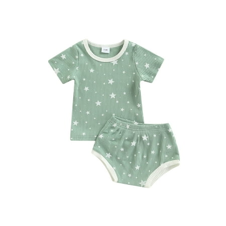 Nokpsedcb Infant Baby Boys Girls Outfits Short Sleeve Crew Neck Printed T-shirt with Shorts Green 9-12 Months
Nokpsedcb Infant Baby Boys Girls Outfits Short Sleeve Crew Neck Printed T-shirt with Shorts Green 9-12 Months