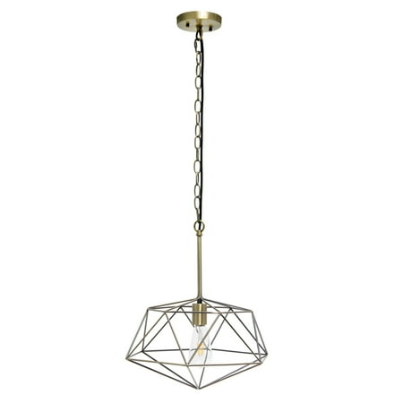 Large 16 Geometric Diamond Shaped Pendant Industrial Metal Wire Cage Hanging Ceiling 1 Light Fixture - Antique Brass
Large 16 Geometric Diamond Shaped Pendant Industrial Metal Wire Cage Hanging Ceiling 1 Light Fixture - Antique Brass