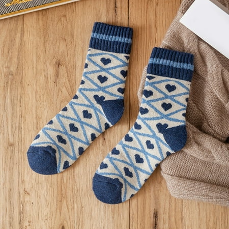 Qazqa Women Autumn And Winter Casual Mid Tube Socks Blue Wool Warm Stockings