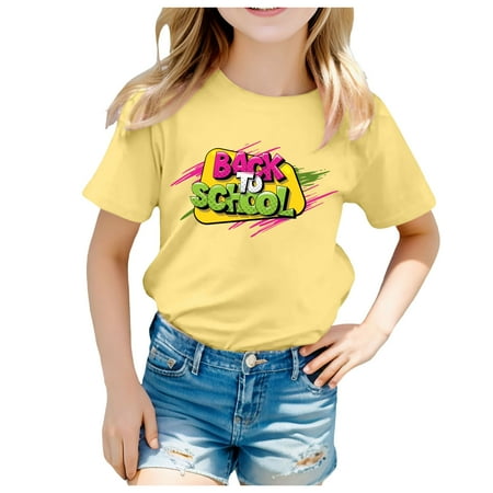 Toddler Girl Clothes Clearance Kids School Season Back To School Season Printed Casual Short Sleeve Top T Shirt 3-4 Years
Toddler Girl Clothes Clearance Kids School Season Back To School Season Printed Casual Short Sleeve Top T Shirt 3-4 Years