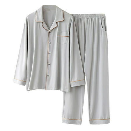 BVnarty Pajama Sets Clearance Men Long Sleeves Sleepwear Tops and Pants Turndown Suit Casual Solid Cardigan
BVnarty Pajama Sets Clearance Men Long Sleeves Sleepwear Tops and Pants Turndown Suit Casual Solid Cardigan
