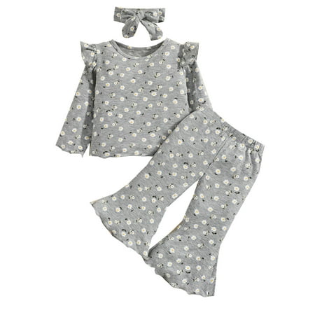 Herdignity 3Pcs Girls Tracksuit Flower Print Pullover + Flared Pants + Headband Set
Herdignity 3Pcs Girls Tracksuit Flower Print Pullover + Flared Pants + Headband Set