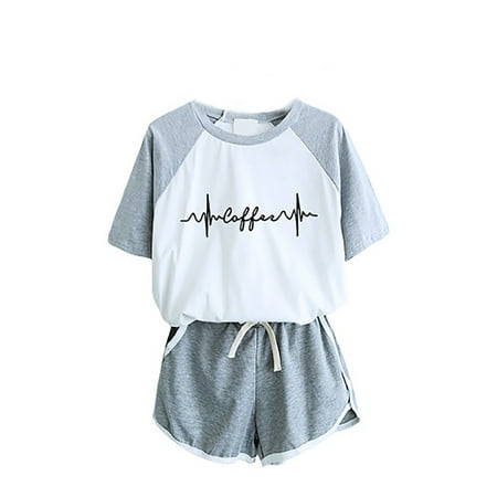 Women s Shorts Pajama Set Patchwork Short Sleeve Crewneck T Shirts Tops Loose Shorts Lounge Sets Sleepwear Nightwear Pjs
Women s Shorts Pajama Set Patchwork Short Sleeve Crewneck T Shirts Tops Loose Shorts Lounge Sets Sleepwear Nightwear Pjs