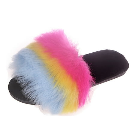 Youmylove Women Slide Slippers Fashion Solid Color Mixed Color Furry Slip-on Feet Flat Warm Slippers Stylish Female Cozy Daily Walking
Youmylove Women Slide Slippers Fashion Solid Color Mixed Color Furry Slip-on Feet Flat Warm Slippers Stylish Female Cozy Daily Walking