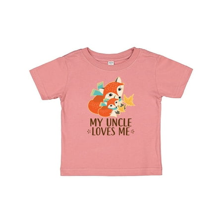 Inktastic Uncle Loves Me Fox Nephew Gift Gift Baby Boy or Baby Girl T-Shirt