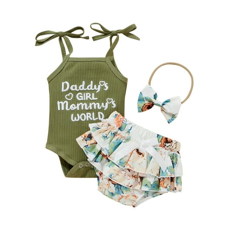 Nokpsedcb Infants Baby Girls 3Pcs Summer Outfits Sleeveless Self-Tie Strap Rib Knit Romper Bloomer Shorts Headband Set Green 6-9 Months
Nokpsedcb Infants Baby Girls 3Pcs Summer Outfits Sleeveless Self-Tie Strap Rib Knit Romper Bloomer Shorts Headband Set Green 6-9 Months