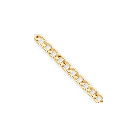 18in Gold-plated 5.5mm Curb Chain. Lovely Leatherrete Gift Box Included