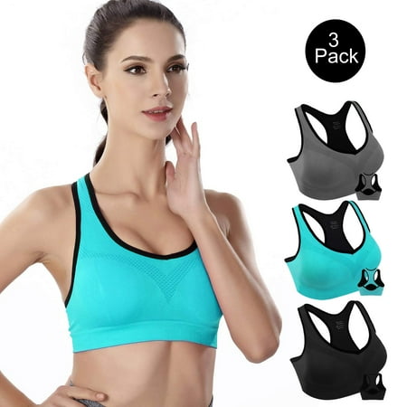 Women’s Sports Bra ( XL Size ) 3 Pack Seamless Padded Racerback High Impact Bra Support Yoga Bras Gym Running Workout Blue Gray Black
Women’s Sports Bra ( XL Size ) 3 Pack Seamless Padded Racerback High Impact Bra Support Yoga Bras Gym Running Workout Blue Gray Black