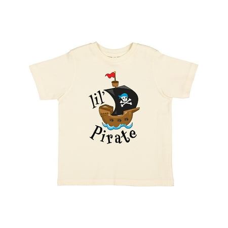 Inktastic Lil Pirate Pirate Ship Blue Bandana Gift Toddler Boy or Toddler Girl T-Shirt