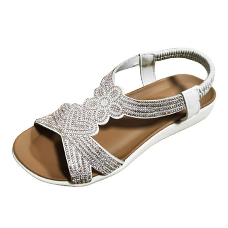 LIANGP Women s Sandals Summer Elastic Band Flowers Rhinestone Casual Open Toe Flat Soft Bottom Breathable Shoes Sandals Women s Shoes White Size 7
LIANGP Women s Sandals Summer Elastic Band Flowers Rhinestone Casual Open Toe Flat Soft Bottom Breathable Shoes Sandals Women s Shoes White Size 7