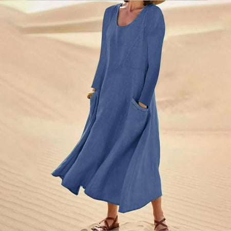 Aueoeo Fall Wedding Guest Dresses for Women formal Dress for Wedding Guest Women Women s Fashion Long Sleeve Solid Color Cotton Linen Round Neck Pocket Dress
Aueoeo Fall Wedding Guest Dresses for Women formal Dress for Wedding Guest Women Women s Fashion Long Sleeve Solid Color Cotton Linen Round Neck Pocket Dress