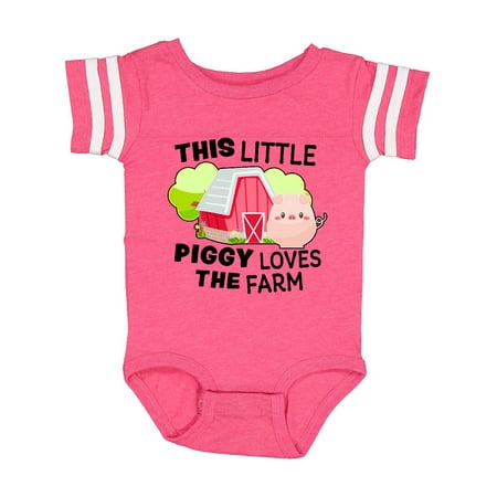 Inktastic This Little Piggy Loves The Farm Gift Baby Boy or Baby Girl Bodysuit