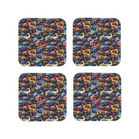 Leather Coasters Set of 4 - colorful off road racing car Lightweight Non-Slip Drink Coasters for Desk Anti-Scalding Desk Cup Coasters for Office Table Decor Square
Leather Coasters Set of 4 - colorful off road racing car Lightweight Non-Slip Drink Coasters for Desk Anti-Scalding Desk Cup Coasters for Office Table Decor Square