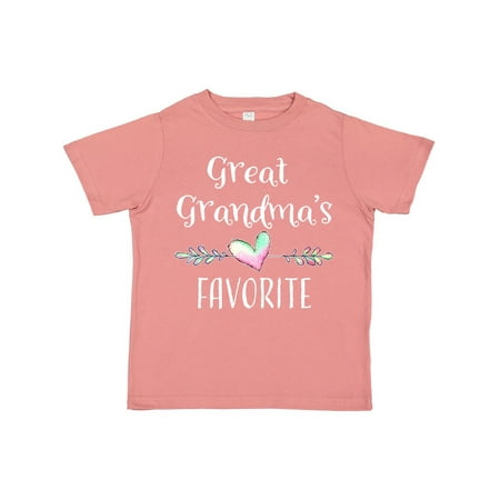 

Inktastic Great Grandmas Favorite- Heart Great Grandchild Gift Toddler Boy or Toddler Girl T-Shirt