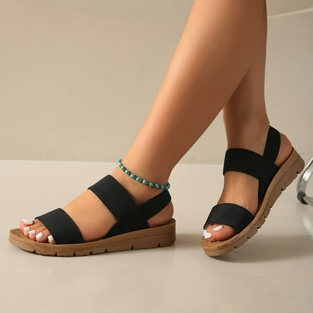 Women s Solid Color Platform Sandals Ankle Strap Soft Sole Casual Summer Shoes Non-slip Beach Comfy Shoes
Women s Solid Color Platform Sandals Ankle Strap Soft Sole Casual Summer Shoes Non-slip Beach Comfy Shoes