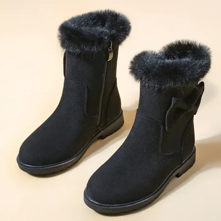 Girls Zipper Warm Martin Boots Autumn And Winter
