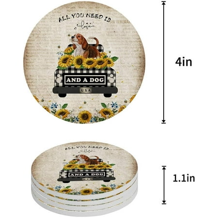 KXMDXA Farm Dog in Plaid Truck Sunflowers Old Newspaper Set of 6 Round Coaster for Drinks Absorbent Ceramic Stone Coasters Cup Mat with Cork Base for Home Kitchen Room Coffee Table Bar Decor
KXMDXA Farm Dog in Plaid Truck Sunflowers Old Newspaper Set of 6 Round Coaster for Drinks Absorbent Ceramic Stone Coasters Cup Mat with Cork Base for Home Kitchen Room Coffee Table Bar Decor