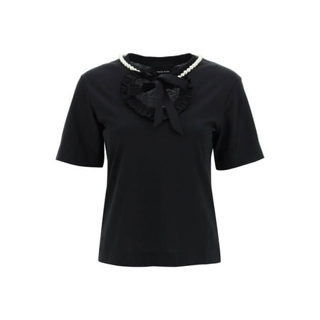 Simone Rocha T-Shirt With Heart-Shaped Cut-Out And Pearls Women
