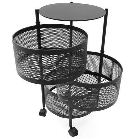 1pc Household Storage Holder Rotated Storage Shelf Floor Movable Vegetable Rack
