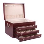 American Chest J03M Majestic Three Drawer Jewelry Wardrobe, Mahogany