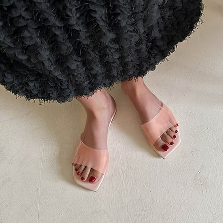 Fanxing Womens Mini Heels Slides Dressy Summer Casual Slippers Open Toe One Strap Transparent Fashion Boho Beach Sandals
Fanxing Womens Mini Heels Slides Dressy Summer Casual Slippers Open Toe One Strap Transparent Fashion Boho Beach Sandals