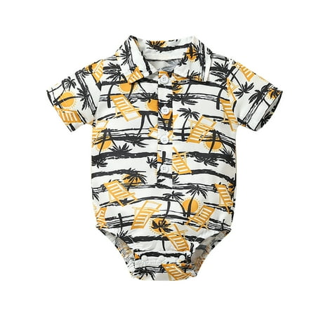 Boys Bodysuits Baby Girls Short Sleeve Coconut Tree Print Shirt Bodysuit Romper Outfits For 0-3 Months
Boys Bodysuits Baby Girls Short Sleeve Coconut Tree Print Shirt Bodysuit Romper Outfits For 0-3 Months