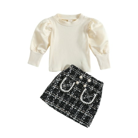 aturustex Toddler Girls Outfits Long Lantern Sleeve Ribbed Knit Tops + Skirt Set 2Pcs
aturustex Toddler Girls Outfits Long Lantern Sleeve Ribbed Knit Tops + Skirt Set 2Pcs