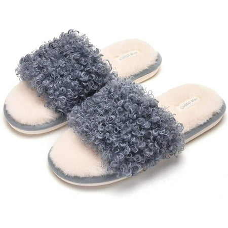 CoCopeaunt Women s Fuzzy Faux Fur Memroy Foam Flat Spa Slide Slippers Open Toe House Shoes Sandals
CoCopeaunt Women s Fuzzy Faux Fur Memroy Foam Flat Spa Slide Slippers Open Toe House Shoes Sandals