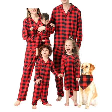 Eyicmarn Christmas Matching Pajamas for The Dog Baby Kids Teens and Adult