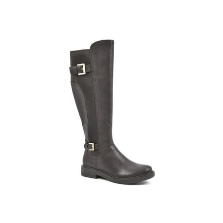 WHITE MOUNTAIN Womens Brown Buckle Accent Zip-Up Boots 8.5 M