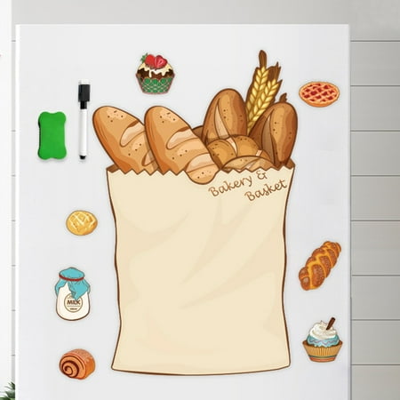 Refrigerator Magnetic Board Kit Meal Plan Erasable Menu Cute decor Kitchen