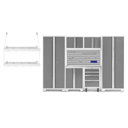 NewAge Products Bold Series Platinum 9 Piece Cabinet Set Heavy Duty 24-Gauge Steel Garage Storage System Slatwall / Hook Kit / Pro Wall Mounted Shelf Included
NewAge Products Bold Series Platinum 9 Piece Cabinet Set Heavy Duty 24-Gauge Steel Garage Storage System Slatwall / Hook Kit / Pro Wall Mounted Shelf Included
