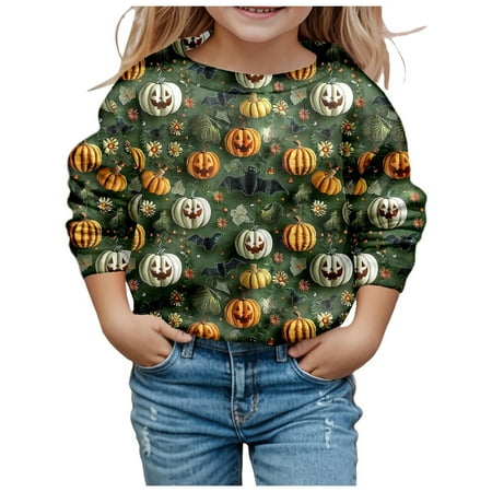 Bjutir Toddler Girls Sweatshirts Children Fashion Halloween Cute Printed Crew Neck Hoodless Long Sleeve Sweatshirt Gray 9-10 Years
Bjutir Toddler Girls Sweatshirts Children Fashion Halloween Cute Printed Crew Neck Hoodless Long Sleeve Sweatshirt Gray 9-10 Years