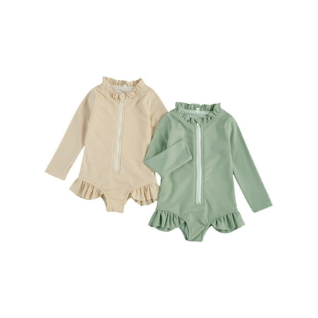 Kids Toddler Baby Girl Summer Swimsuit Long Sleeve Solid Swimwear Ruffle Zipper Solid One Piece Beachwear
Kids Toddler Baby Girl Summer Swimsuit Long Sleeve Solid Swimwear Ruffle Zipper Solid One Piece Beachwear