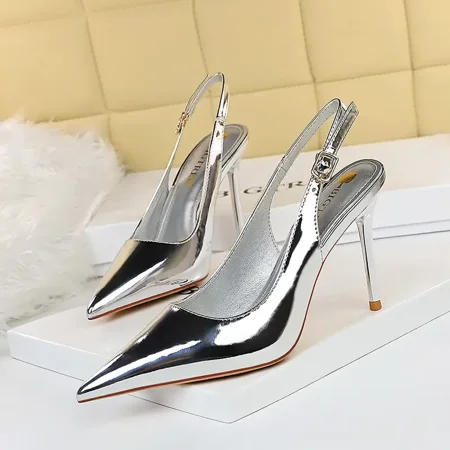 Sexy Pointed Toe Slip On High Heel Metal Stiletto Slingback Pumps Women‘s Ankle Strap Sandal Shoes
Sexy Pointed Toe Slip On High Heel Metal Stiletto Slingback Pumps Women‘s Ankle Strap Sandal Shoes