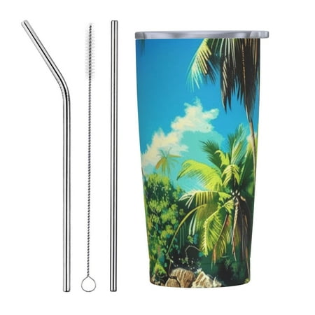 Unique green plant 20 oz stainless steel insulated cup with handle lid and straw suitable for home office or car black
Unique green plant 20 oz stainless steel insulated cup with handle lid and straw suitable for home office or car black
