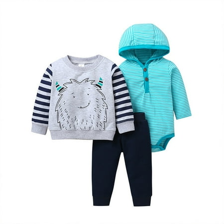 3pcs Spring Fall Toddler Baby Boy Girl Clothes Outfits Sets 0-2 T Infant Romper+ Pants+ Coat Outfit Set A12 0-6 Months
3pcs Spring Fall Toddler Baby Boy Girl Clothes Outfits Sets 0-2 T Infant Romper+ Pants+ Coat Outfit Set A12 0-6 Months