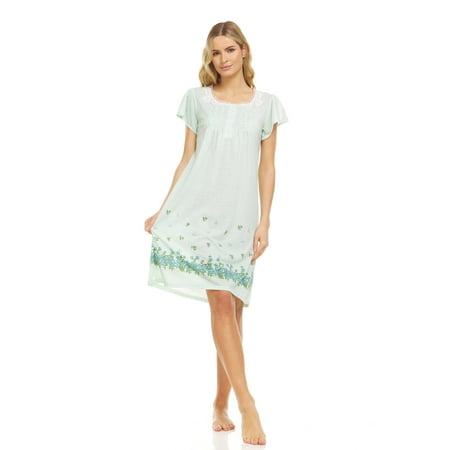 Lati Fashion Women Nightgowns Short Sleeve Female Nightgowns & Sleepshirts Green XL
Lati Fashion Women Nightgowns Short Sleeve Female Nightgowns & Sleepshirts Green XL