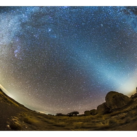 Comet Lovejoy and zodiacal light in City of Rocks State Park New Mexico Canvas Art - Alan DyerStocktrek Images (30 x 27)