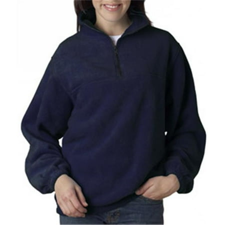 8480 Adult Iceberg Fleece 1 By 4-Zip Pullover - Navy, 3XL