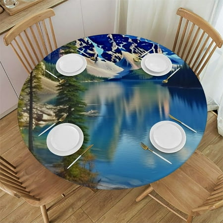 BCIIG Mountain Lake Trees Rocks Round Table Cover Stain Resistant Washable Indoor Outdoor Tablecloth Kitchen Dining Wedding Parties Full Width Single-Sided Printing 100% Polyester Fiber 38-42
BCIIG Mountain Lake Trees Rocks Round Table Cover Stain Resistant Washable Indoor Outdoor Tablecloth Kitchen Dining Wedding Parties Full Width Single-Sided Printing 100% Polyester Fiber 38-42